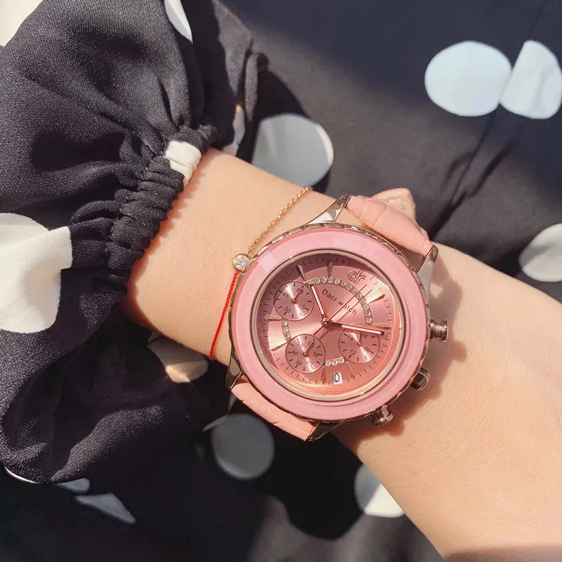 Работоспособные многофункциональные женские часы с 6 стрелками полностью