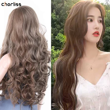 

Chorliss Brown Wig Synthetic Lace Front Wig Long Wavy Wigs For Women 30 Inch Natural Hairline Heat Resistant Fiber Cosplay Wig