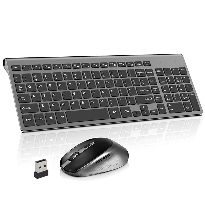 

2.4G Wireless Keyboard Mouse Russia/Spain/USA/France/Italy/Germany/United Kingdom Layout With Number Keys.Full Size Design Black