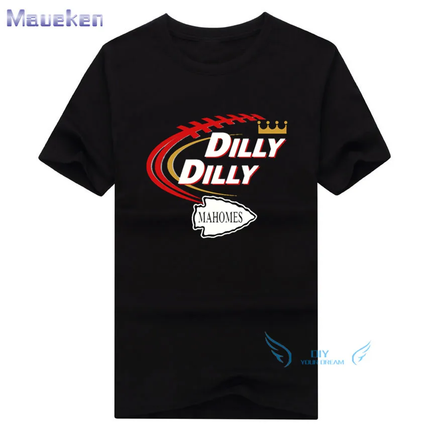 2019 Dilly Mahomes T-Shirt Patrick Mahomes Men Short Sleeve 100% cotton O Neck T shirts for fans gift