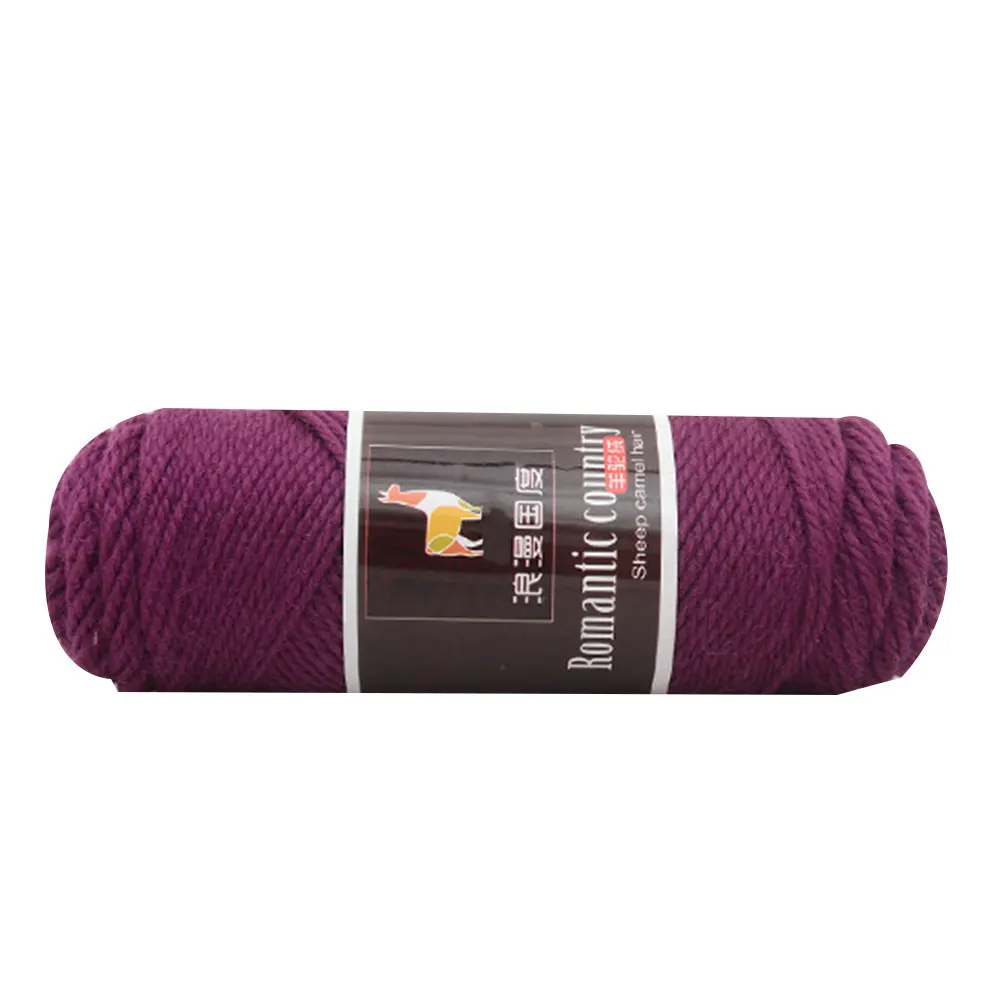 25 purple Теплые вязаные перчатки из шерсти альпака, вязаные крючком шарфы, тканая пряжа, мягкое ручное вязание, камвольная пряжа 100 г - Цвет: 25 purple