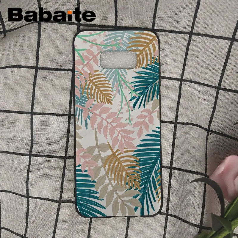 Babaite тропические листья черный ТПУ мягкий чехол для телефона samsung Galaxy s10 s10plus s9 s8 plus s7 s6edge мобильные чехлы