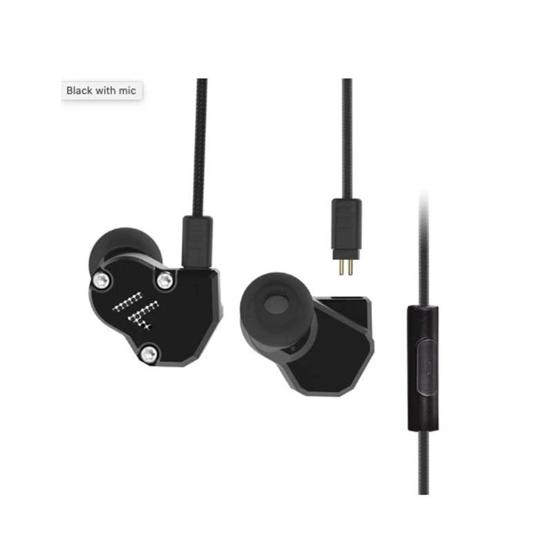Дропшиппинг Revonext QT2 2DD+ 1BA гибридные наушники-вкладыши Наушники-вкладыши Hi-Fi DJ Monito спортивные наушники для бега - Цвет: black with mic