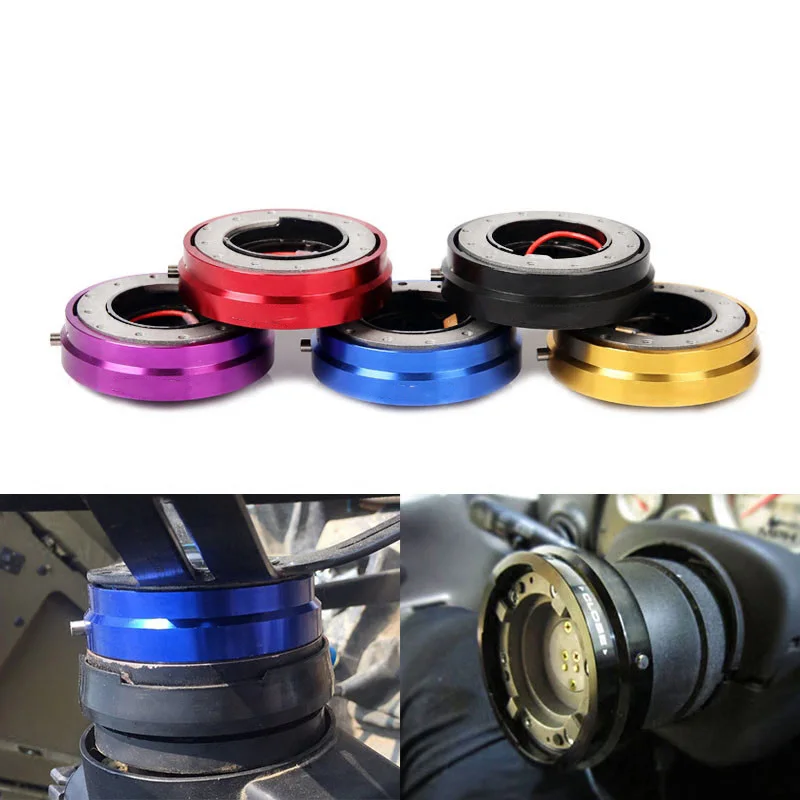 

AOZBZ Thin Version 6 Hole Steering Wheel Quick Release Hub Adapter Snap Off Boss Kit Anti-Theft Safe Durable Snap Off Boss Kit