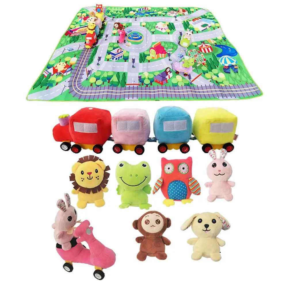 

Puzzle Game Crawling Mat Toy Children's Game Plush Toy Car Play House Toy