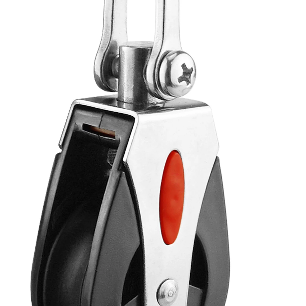 Swivel Shackle Head Single Pulley Block for Kayak Boat Dock Wire Rope Anchor Trolley Kit , 1500 Lbs