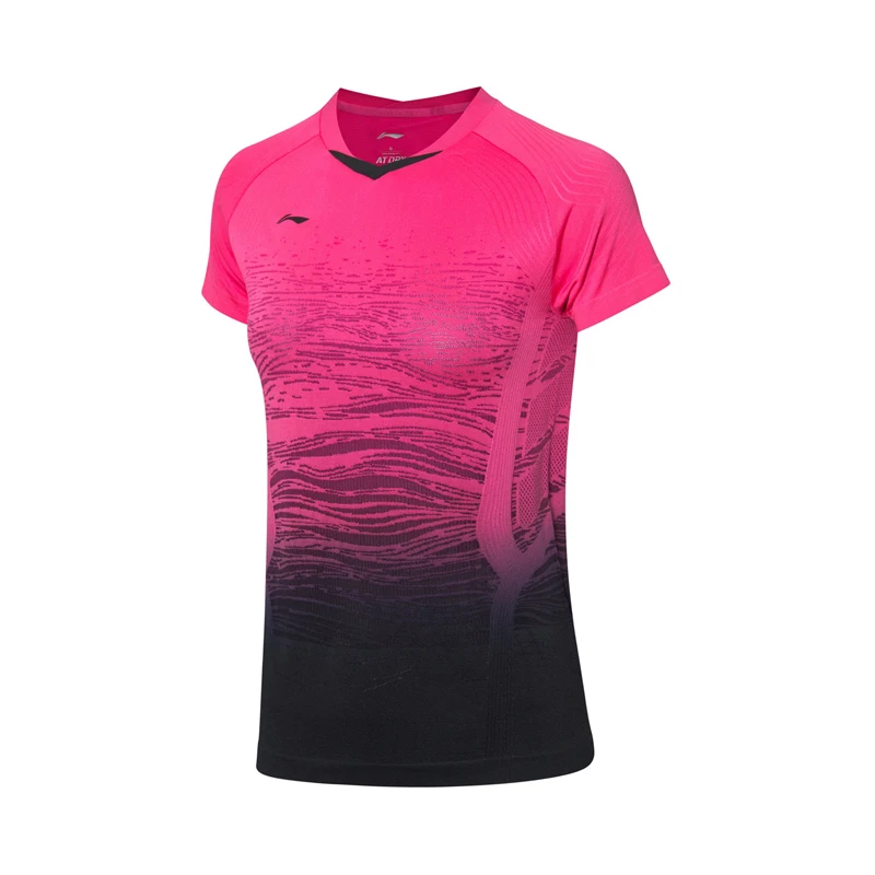 Li-Ning Женские топы для соревнований по бадминтону на сухой дышащей бесшовной подкладке спортивные футболки AAYP118 WTS1536 - Цвет: AAYP118-3H