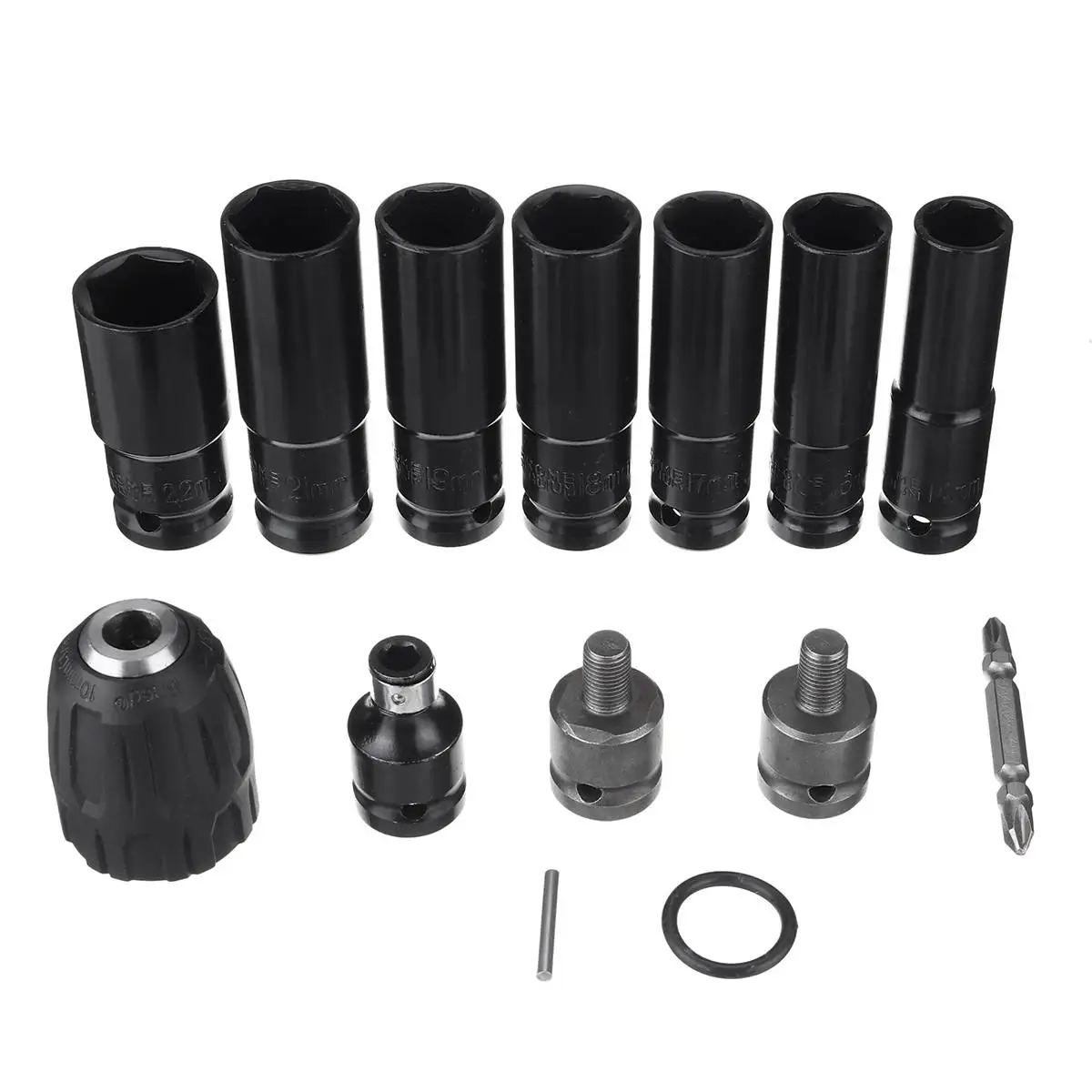 

14Pcs 14-22mm Electric Wrench Hex Socket Head Set Kit Electric Wrench Adapter for Impact Wrench Drill For Makita 18v Wrench