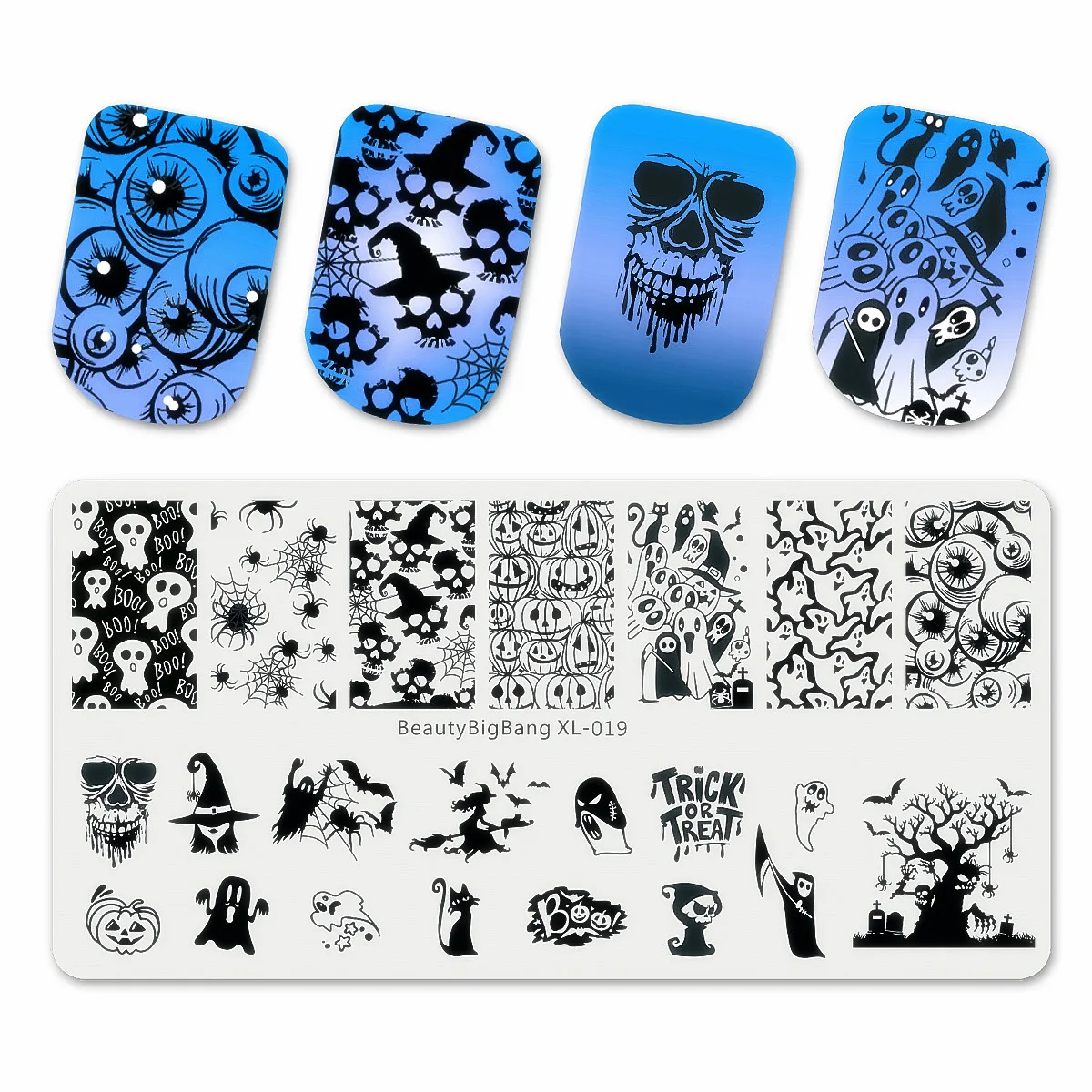 19 BeautyBigBang тиснение ногтей пластины 6*12 см 3D из нержавеющей стали Летний цветок геометрии дизайн ногтей шаблон формы BBB XL-004 - Цвет: 19