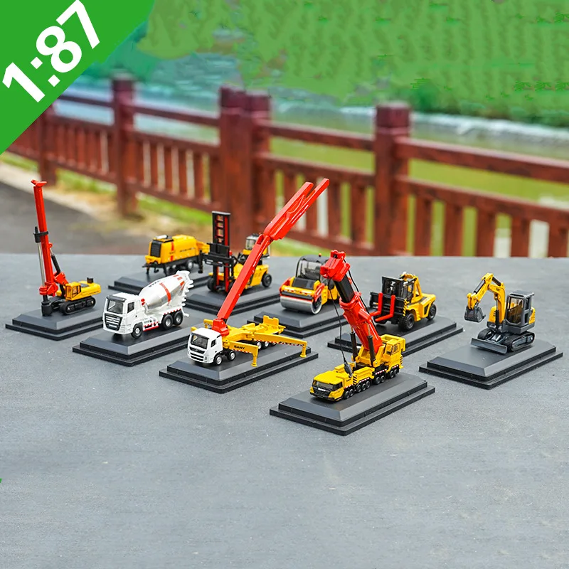 

Sale mini 1:87 Heavy Industry Crane,Excavator,Mixer,Road Roller,Simulated Alloy Engineering Machine Model,Free Shipping