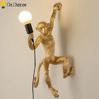 

Modern Monkey Lamp Rope LED Wall Lamp Indoor Lighting Nordic Replicas Seletti Wall Lights for Home Restaurant Decor Art Lighting