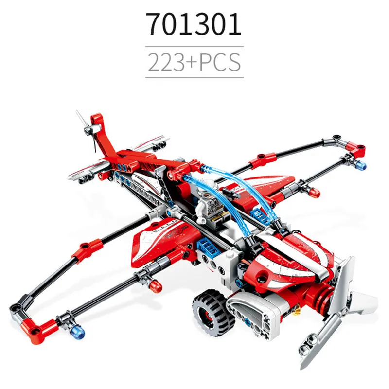 701301 Игрушки Кирпичи самолет строительные блоки город модель мощность винт самолет планер создатель для детей пропеллер совместимый - Цвет: 701301