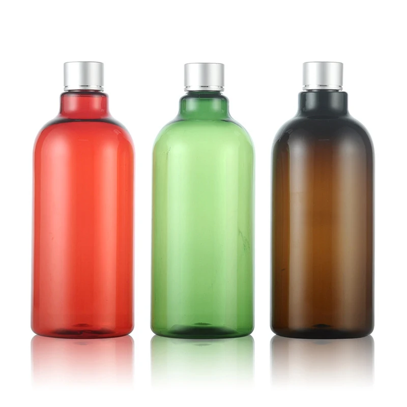 12pcs 500ml Silver Screw Lid Cosmetic Container Aluminium Cap Plastic Bottles PET Lotion For Travel Packaging | Красота и здоровье
