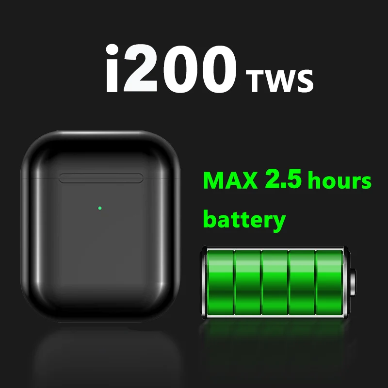 I200 TWS Original A2 Smart Senor 1:1 size Headphon Earbuds Wireless 5.0 Bluetooth Earphones Complete with Wireless Charging Case