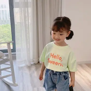 

2020 New Style Girls Boys T-Shirt Summer Cotton Fashion Kids Top 1-6t QH250