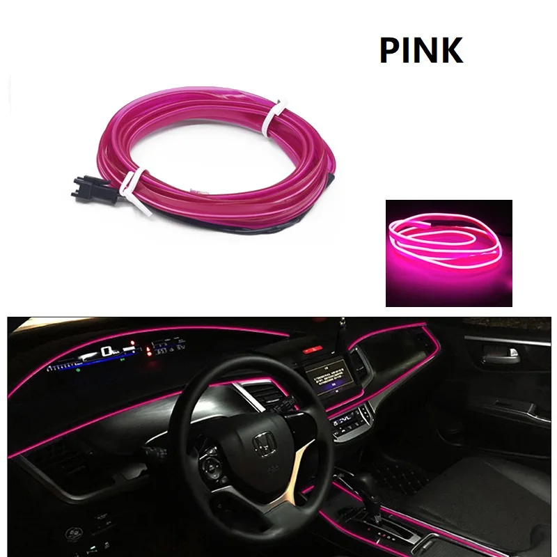 car underglow 1M/3M/5M Car Interior Led Decorative Lamp EL Wiring Neon Strip For Auto DIY Flexible Ambient Light USB Party Atmosphere Diode hid lights for car Car Lights