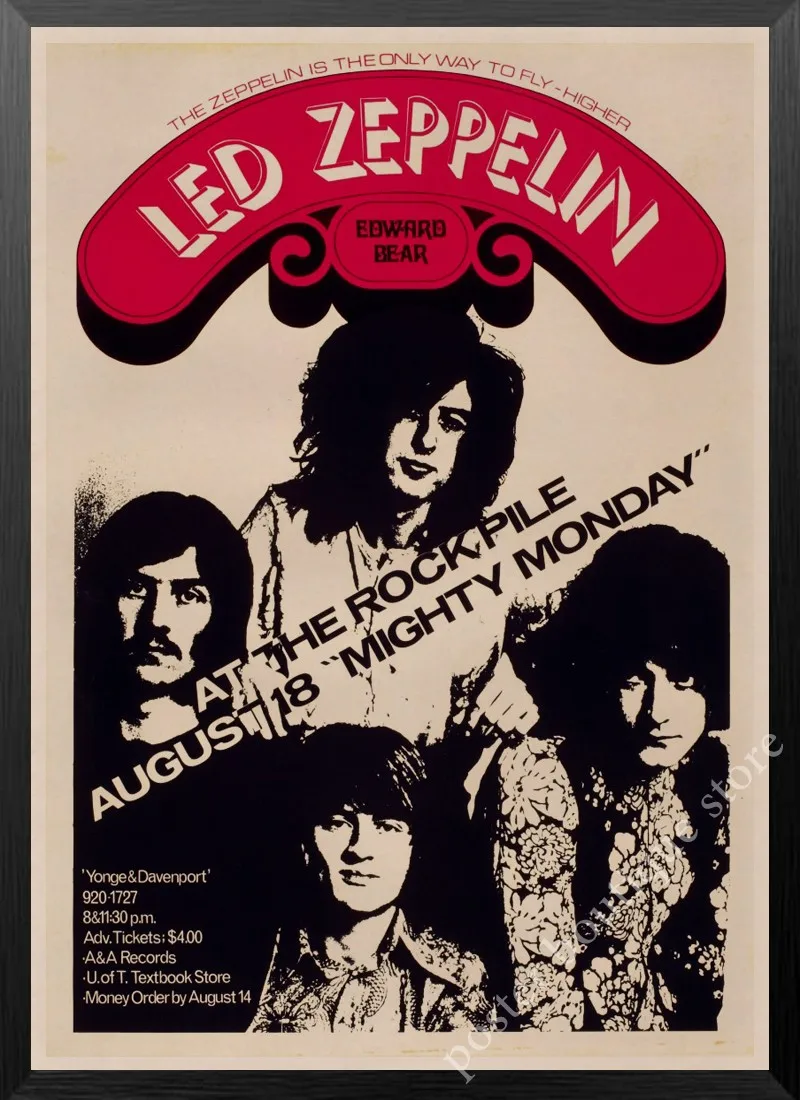 Светодиодный плакат Zeppelin Rock Music, Jimmy Page, rober Plant, винтажный домашний декор, настенные наклейки, 9 процентов/5 - Цвет: 13