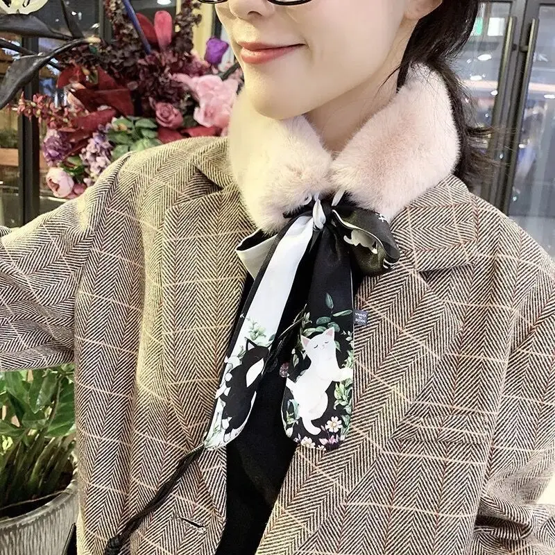 

New Style Cashmere Winter Scarf Female Fashion Girl's Neck Scarf With Bandelettes Warm Scarves Free Shipping MQ1