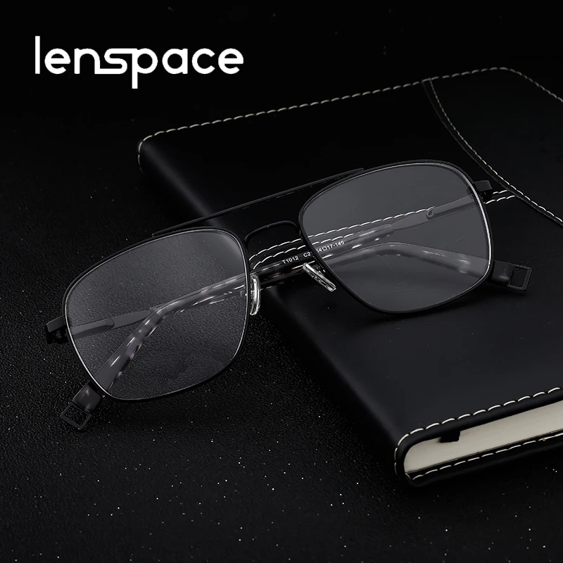 Lenspace металлические мужские очки по рецепту квадратные негабаритные винтажные Ретро близорукость прогрессивные высококачественные оптические очки# T1012