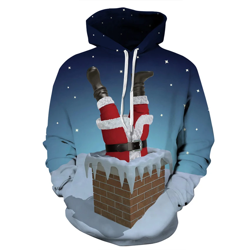 

Men 3D Hoodies Christmas 2019 Autumn Christmas Tree Elk Snowman Christmas Stocking Christmas Hat Print Hoodie Women Sweatshirts