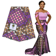 Красивый батик Анкара, Африка Печать Ткань Гарантированная настоящий голландский воск Tissu хлопок лучшее качество для платья 6 ярдов лот