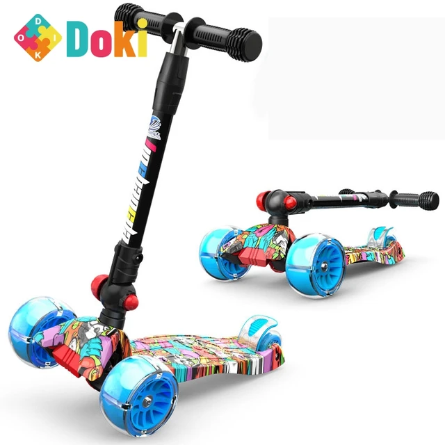 Doki Toy Shining Children Scooter 4 Wheels Kick Scooter Children Foot Scooters Adjustable Height Kids Scooters For Baby Gift 1