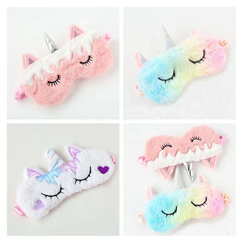 

Cute Unicorn Sleeping Eye Mask Cartoon Blindfold Cover Shadow Soft for Blindfold Girl Kid Teen Traveling Sleep Eyeshade Eye Aid
