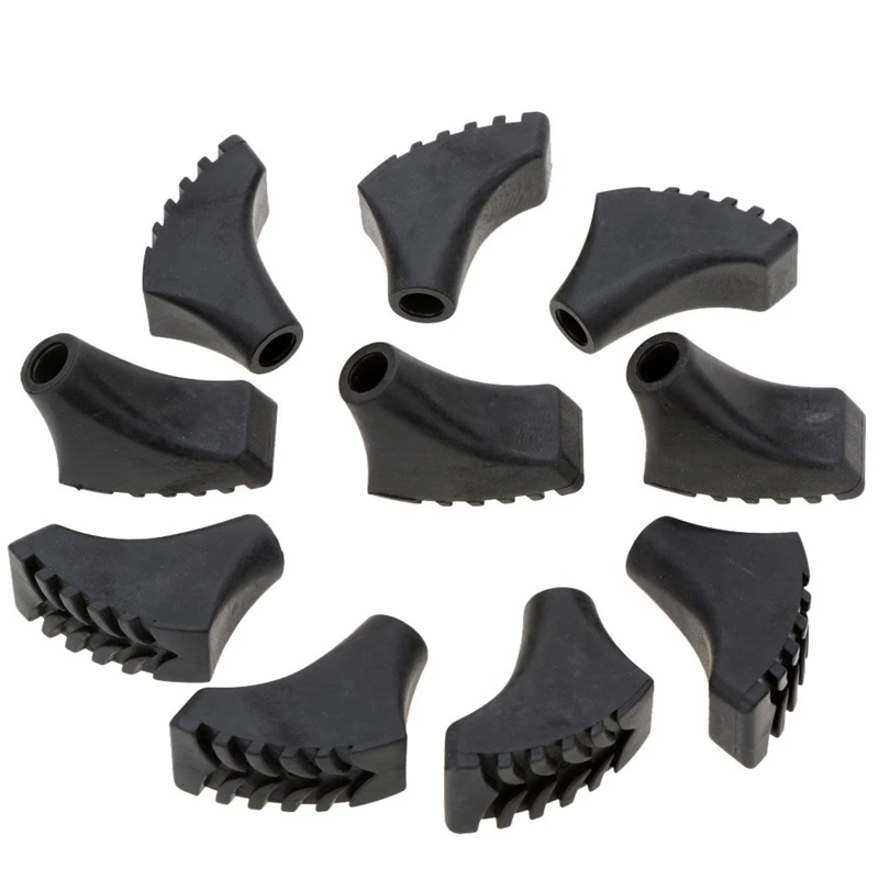 

10Pcs Trekking Hiking Pole Stick Replacement Tips Anti-Slipping Wear-Resisting Walking Sticks Protective Pads