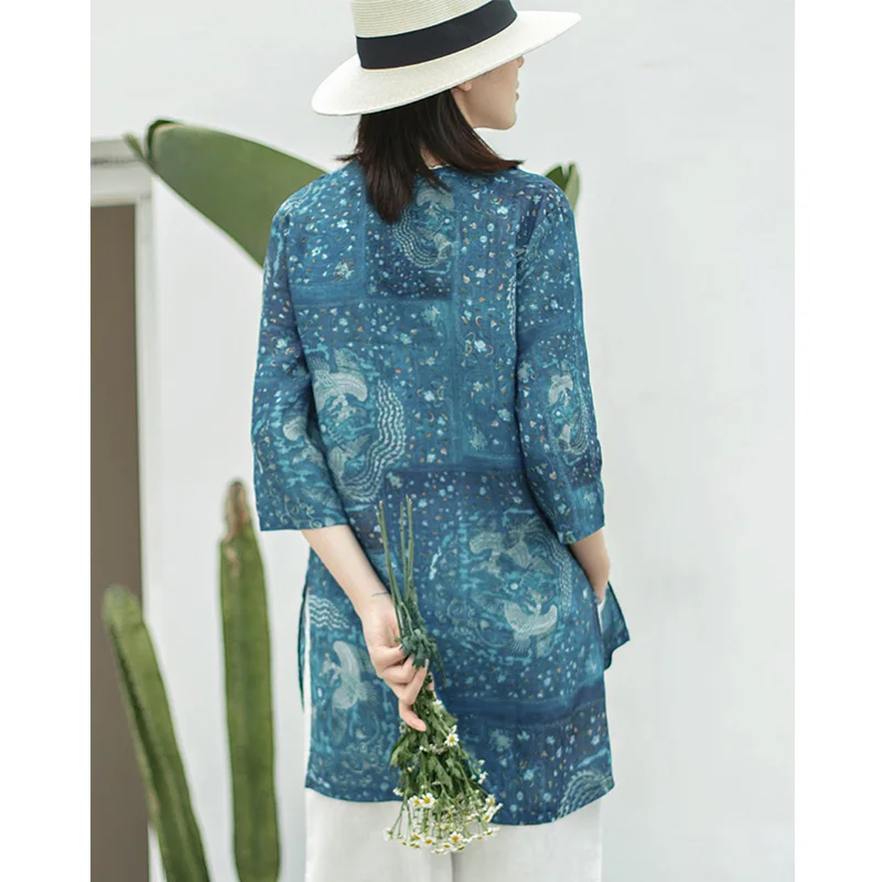 SCUWLINEN 2020 Summer Autumn Women Tops Retro