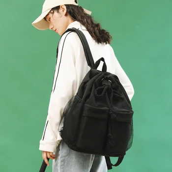 

2020 Canvas Backpack Fashion Woman Travel Backpacks Female School Bag for Teenage Girl Student Book Mochilas Satchel Black White