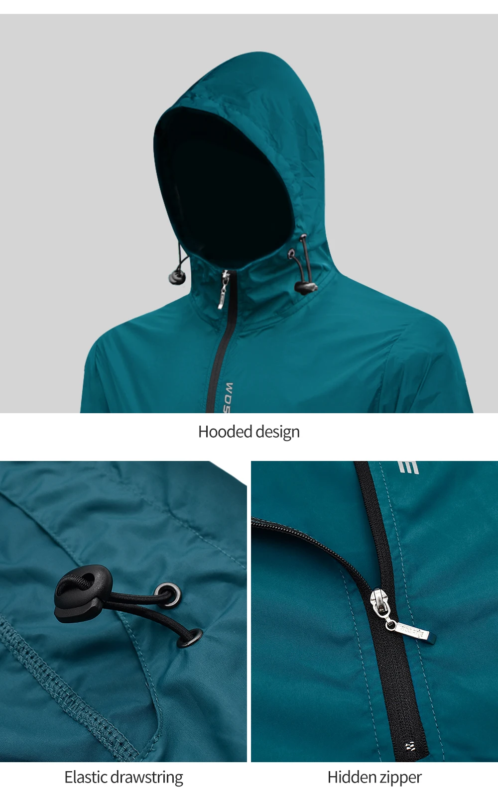 WOSAWE тонкие мотоциклетные куртки с капюшоном светоотражающая ветровка для мужчин