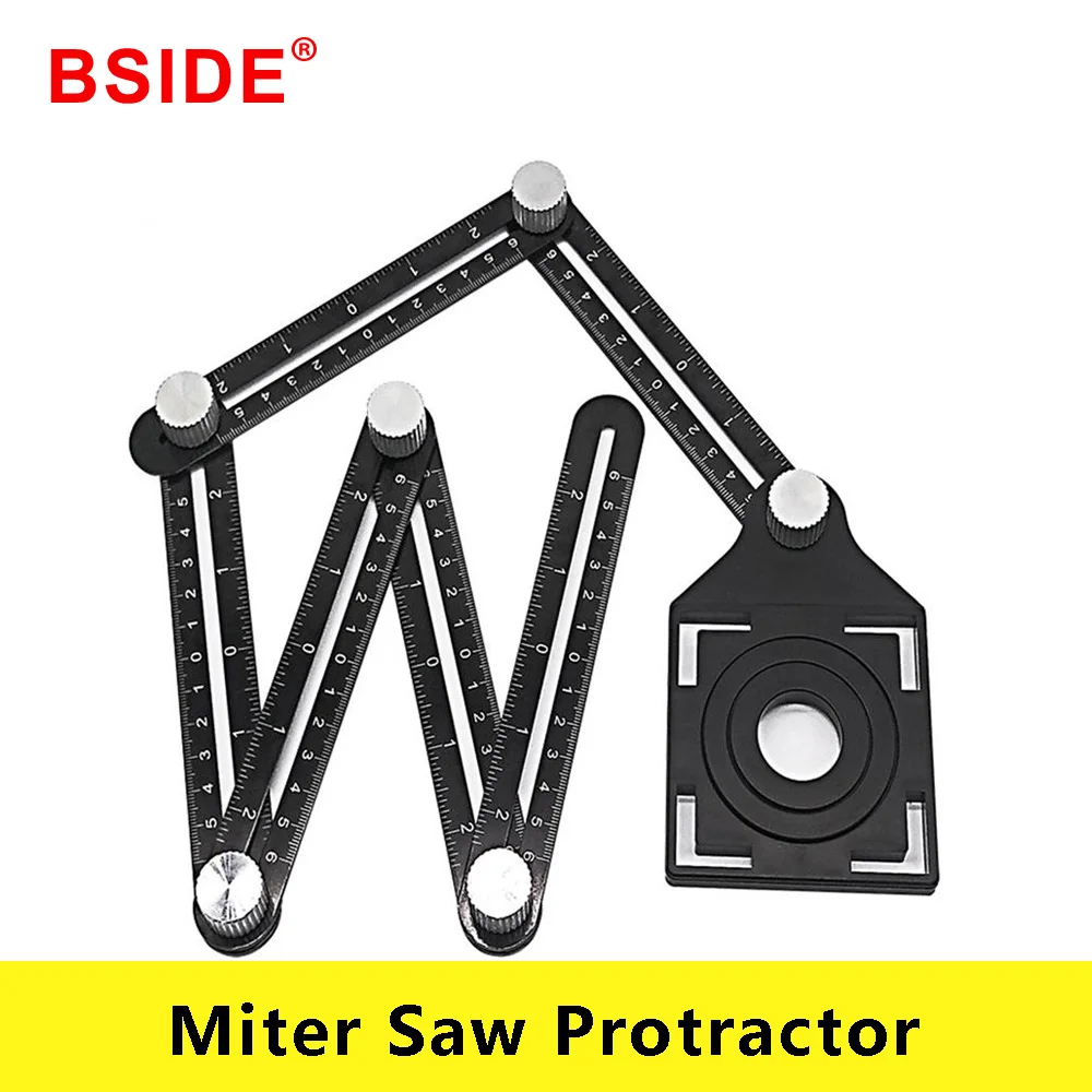 

Adjustable Angle Ruler Drill Guide Glass Tile Tool Woodworking Gauge Measuring Tool Slide Ruler Foldable Ruler Protractor