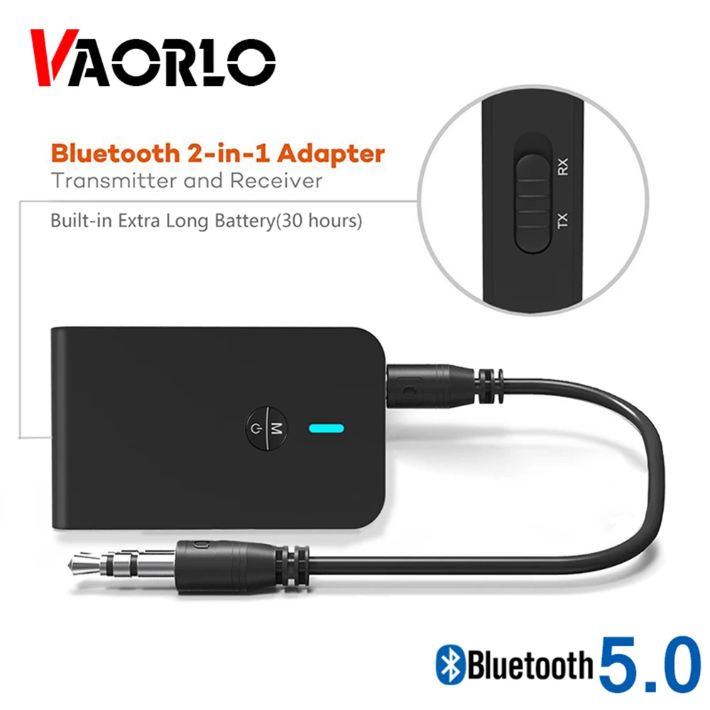 AptX с низкой задержкой 5,0 Bluetooth передатчик приемник 2 в 1 аудио беспроводной адаптер для автомобиля ТВ ПК динамик наушники 3,5 мм Aux разъем