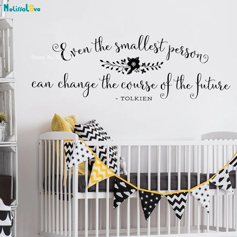 

Quote Wall Decal Even the Smallest Person Can Change the Course of the Future Tolkien Nursery Home Art Decor Removable YT1899