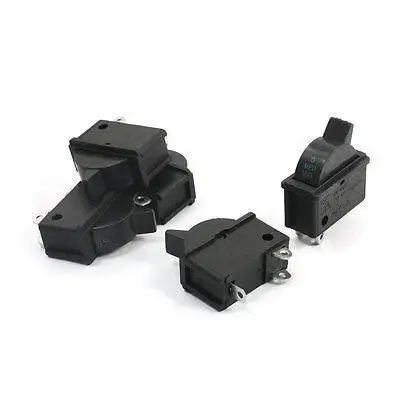 

5 Pcs AC 250V 10A SPDT 1NO 1NC 3 Pin Black Button Rocker Switch for Hair Dryer