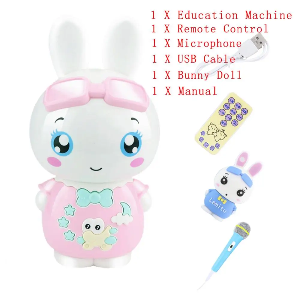 Pink Top Match Мультяшный кролик обучающая машина, игрушка для раннего обучения детей сказочная машина легкая музыка электронные игрушки для детей рождественские подарки - Цвет: Pink Top Match