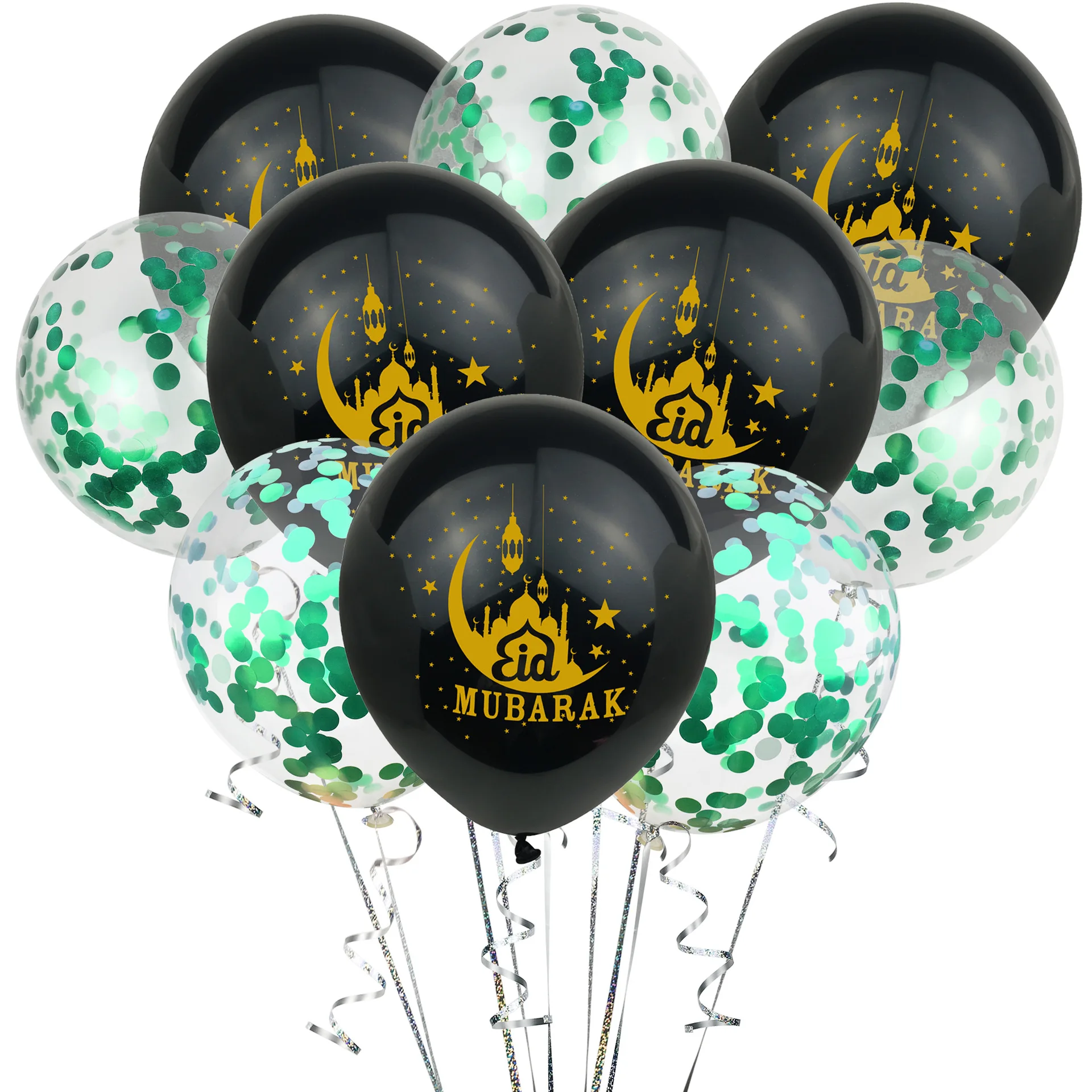 10 шт воздушные шары Eid Mubarak конфетти Исламской Новый год Декор счастливый Рамадан