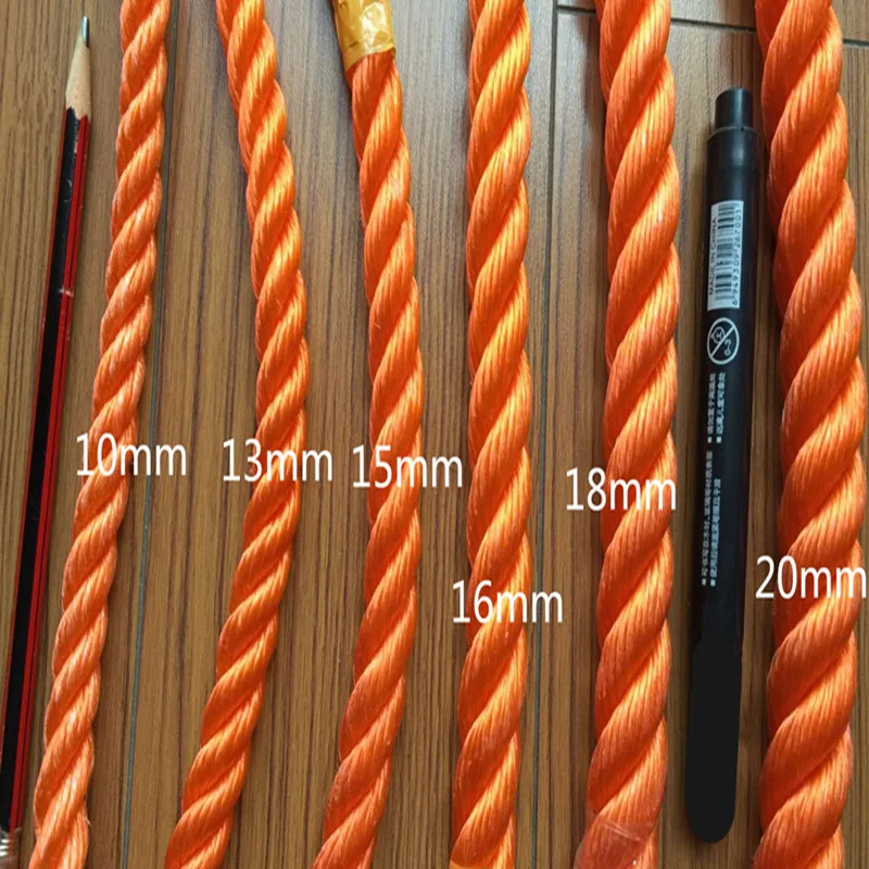 Waterproof Orange Nylon Rope, Wagons Bundled Cord, Marine Warning,  Polyethylene Rope, Anti-Sun, 13mm x 10m Diameter