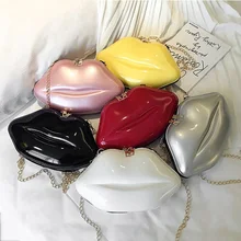 Сексуальная акриловая сумка-мессенджер с губами, Модный женский клатч на цепочке, сумка на плечо в форме губ, женские сумки, вечерние сумочки