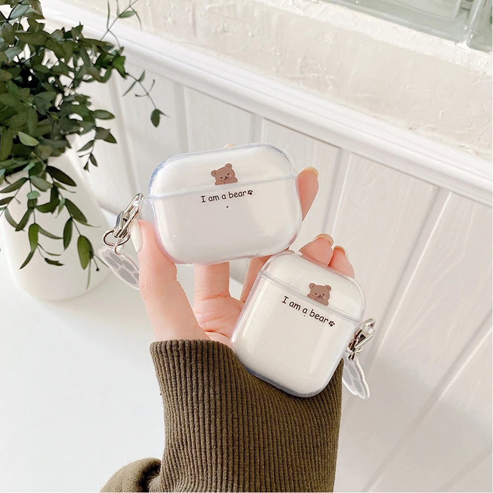Чехол с милым медведем для Airpods 1, 2, 3, чехол для наушников, мягкие ...