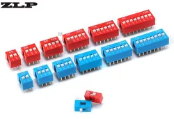 Interruptor de alavanca azul do passo do mergulho da maneira da posição do bocado 2.54mm do módulo 1 12 12 da corrediça interruptor de pressão azul para o pwb 8pin 6pin