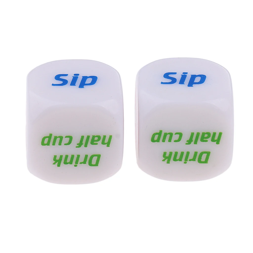 2Pcs Pub Bar Drinking Dice Six Sided D6 Dies for Bachelor Hen Party Game Toy