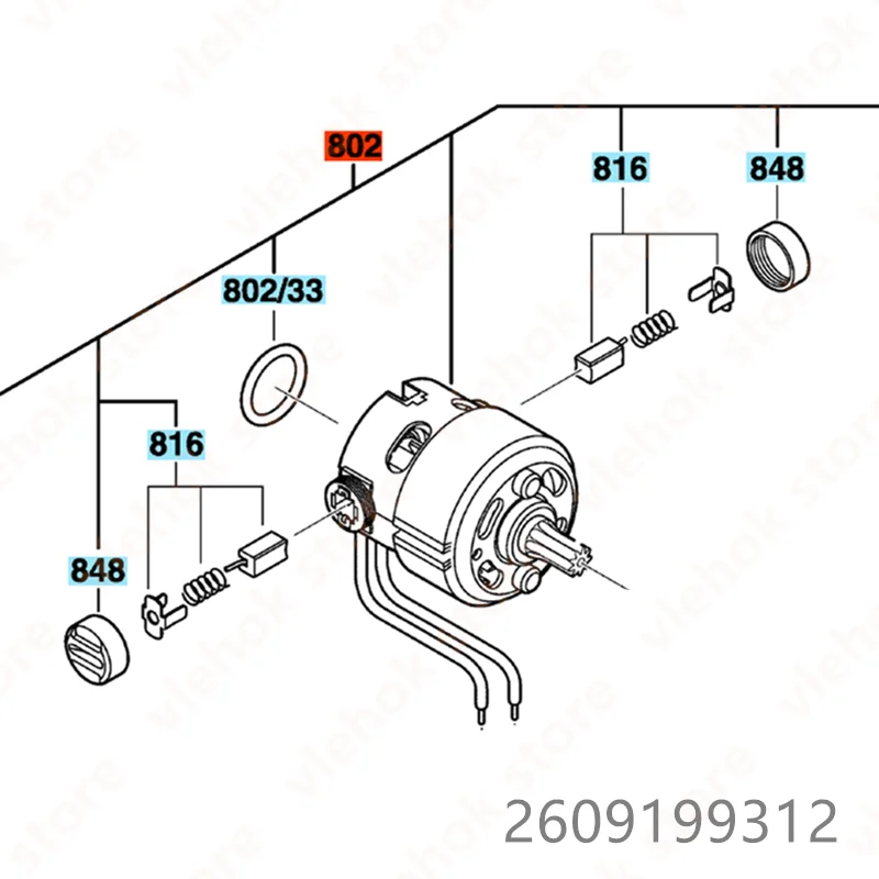 Двигатель постоянного тока для BOSCH GDR14.4V-LI 24614 GDS14.4V-LI IWH141 25614 2609199312 аксессуары