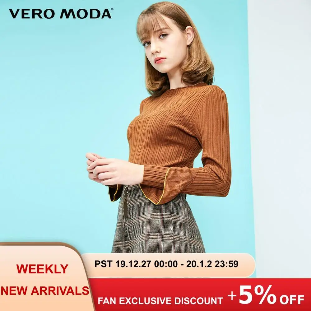 Vero Moda женский облегающий стрейчевый трикотажный свитер в рубчик | 319124525