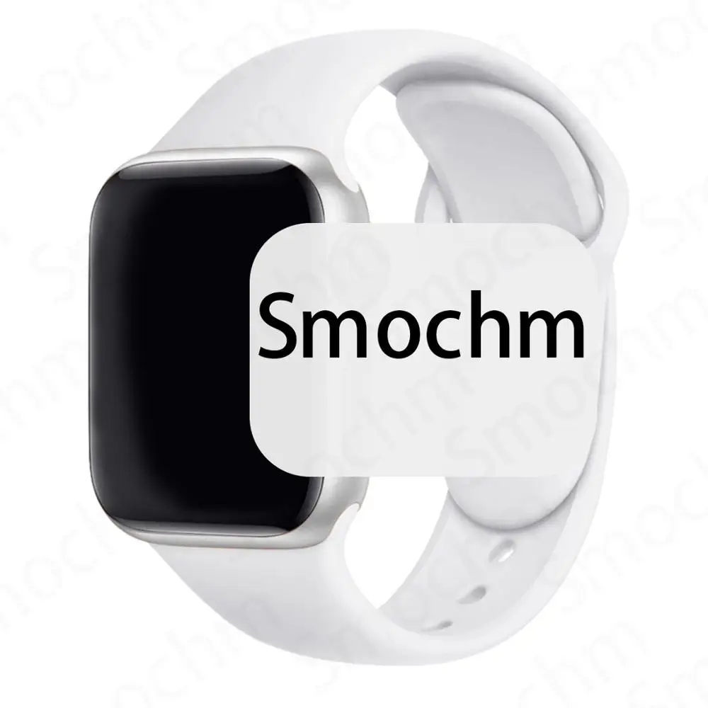 Smochm IWO 8 Plus DIY новые умные часы Bluetooth 1:1 Series 4 Беспроводное зарядное устройство MTK2502 обновлено для Apple Watch iPhone Android - Цвет: Silver White Silicon