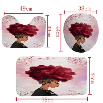 

2020 New Style Cross Border Funny Hair Digital Printing Waterproof Shower Curtain Mat Toilet Mat Shower Four-piece Set Customiza
