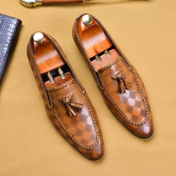 

Men's Breathable Leather Shoes Cowhide 2020 New Style Slip-on Oxfords Business Dress Shoes