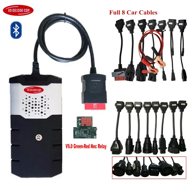 

2020 new for delphi ds150e cdp 2016.R0 latest version with bluetooth obd scanner car diagnostic tool+16 car/truck cables