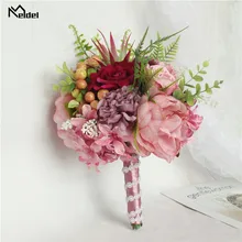 Искусственные розы Свадебный букет невесты букет Шелковый Dahlia Свадебный букет s для подружек невесты Искусственные Свадебные цветы Декор
