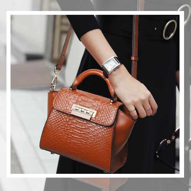 

Crocodile Pattern 2018 New Style WOMEN'S Bag Genuine Leather Europe And America Fashion Shoulder Handbag WOMEN'S Bag